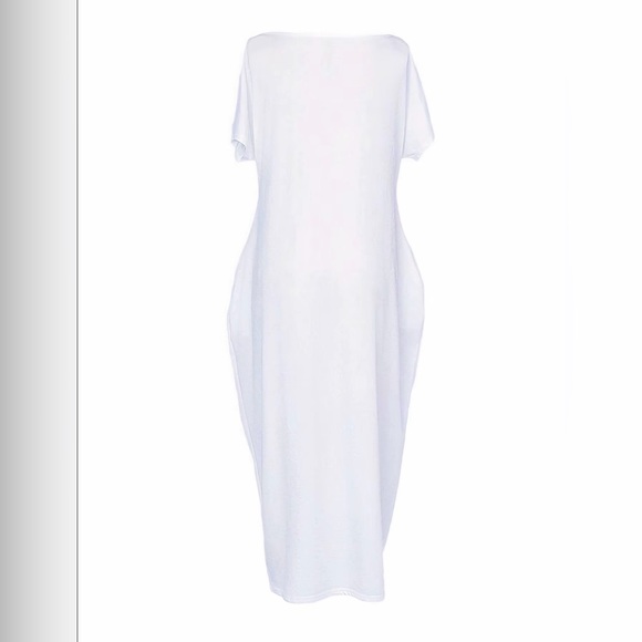 Elegant White Off-Shoulder Dress - Picture 3 of 16